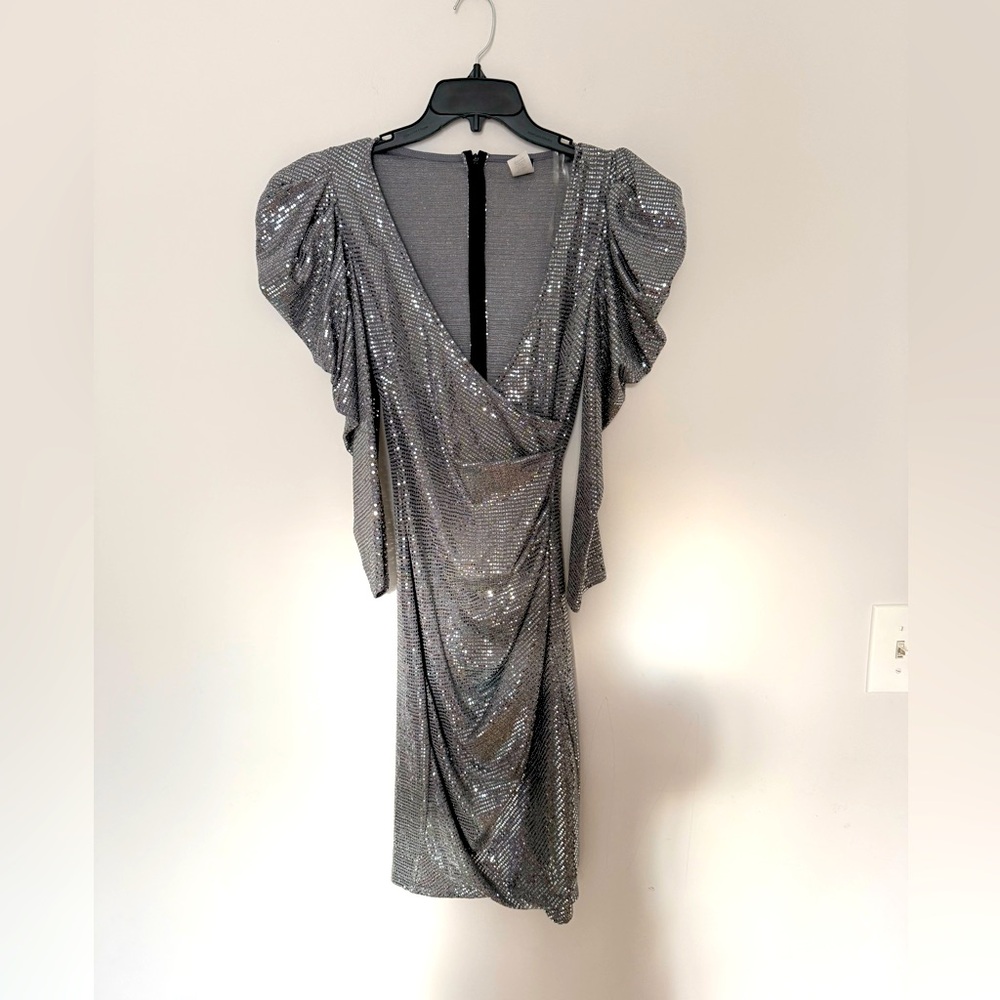 Chic Silver  Midi Dress